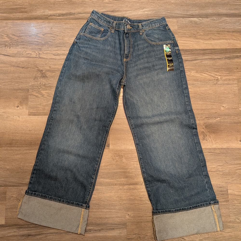 Art Class Kids Blue Jeans with Tan Cuffs